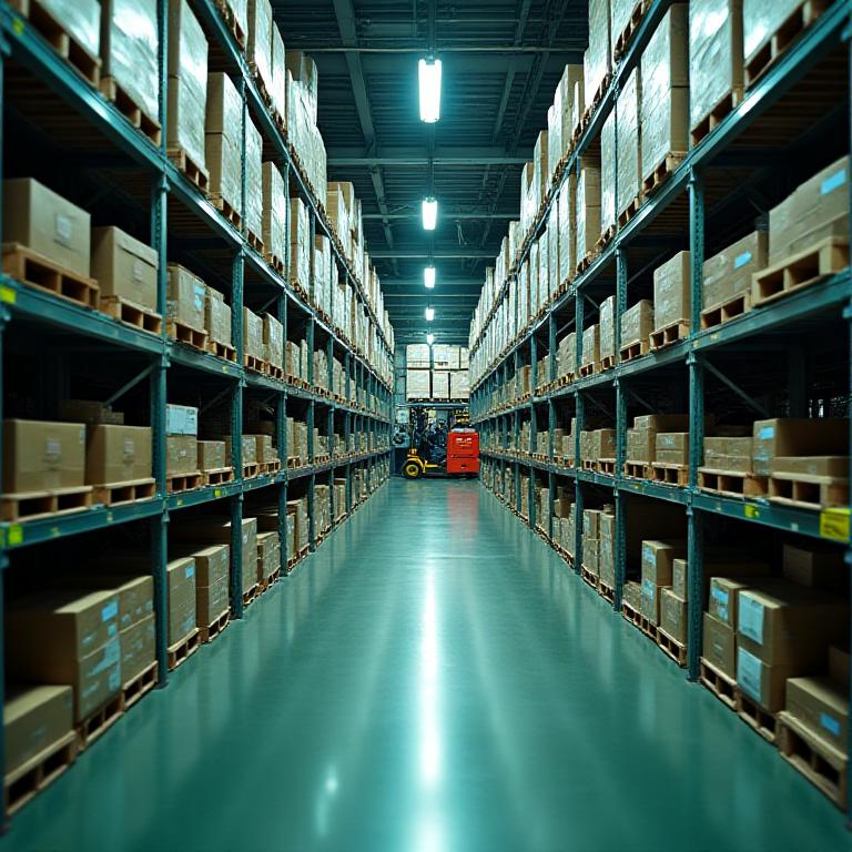 Supply chain logistics operations in California warehouse